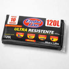 EMBALIXO SACO LIXO ULTRA RESISTENTE 120L C/10 SACOS*