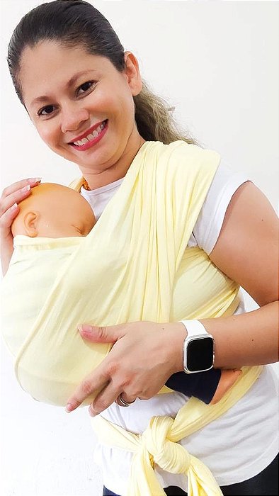 Wrap Sling Baby Malha 100% algodão - Amarelo