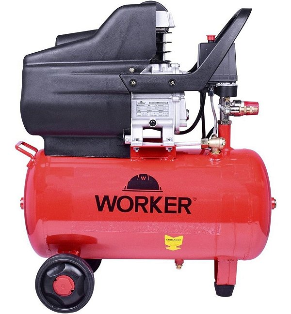 Compressor de Ar Worker 8,4 pés 24 litros 110v 2hp Cw1