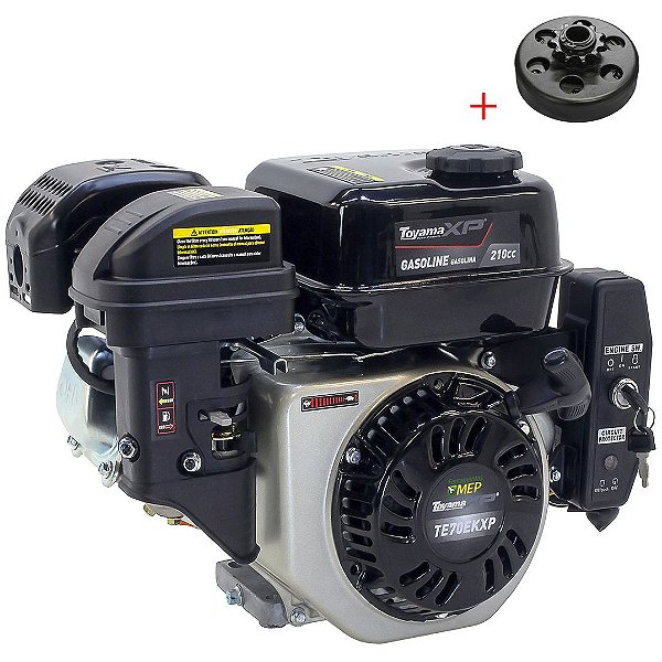 Motor a Gasolina Toyama 7hp 210cc Partida Elétrica com Embreagem Centrifuga Coroa Em6