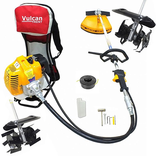 Roçadeira Costal Motocultivador Enxada Rotativa a Gasolina Vulcan Vrc430 43cc 2t Vr2