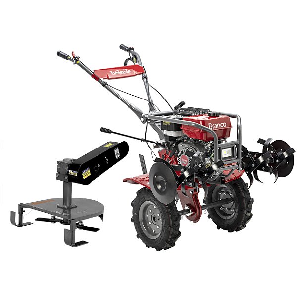 Motocultivador a Gasolina Branco Bttg7,5 223cc 7,5hp com Roçadeira Frontal Maquinafort Rf500 Mr4