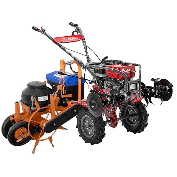 Motocultivador a Gasolina Branco Bttg7,5 7,5hp 223cc 3 Marchas com Semeadeira Knapik 1 Linha Ms7