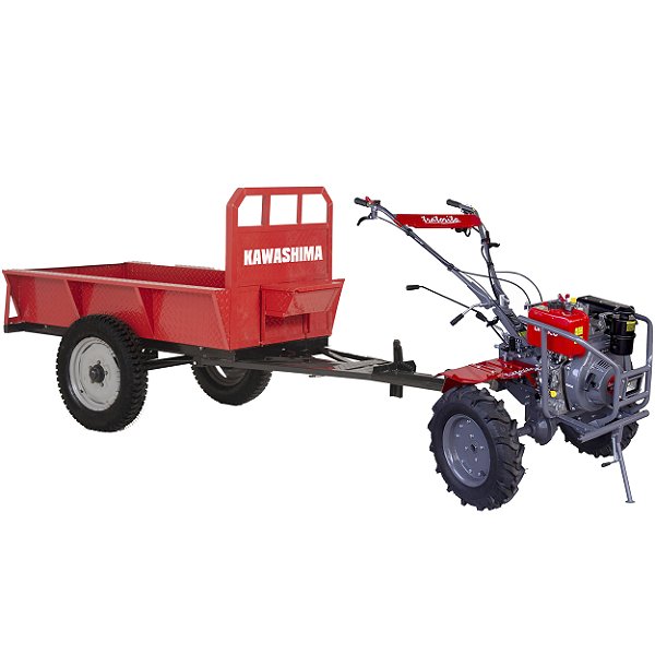 Motocultivador a Diesel Branco BTTD10 com Carretinha 1000kg Ck8