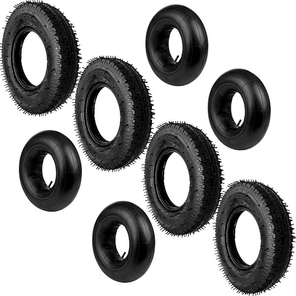 Quatro Pneu Universal 4.00-8 com Câmaras 4 Pneus 4pc