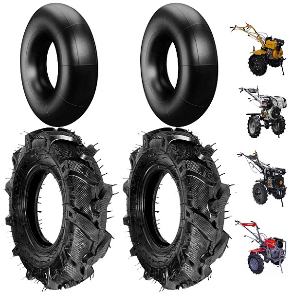 Par de Pneus para Motocultivador com Câmaras 5.00-12 Z40