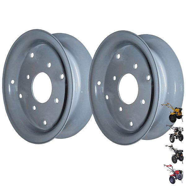 Par de Aros Metálicos para Motocultivador  a Diesel Tot Power 12" Z47