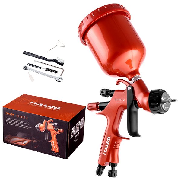 Pistola de Pintura Italco Shine 2 Cobre Premium Hvlp Bico 1,4mm 600ml Pe15