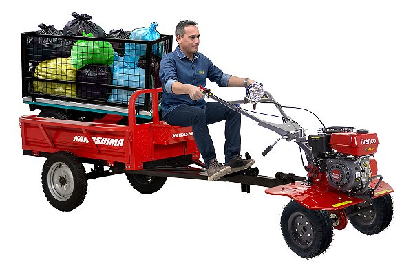 Carrinho para Condomínio Motorizado a Gasolina Capacidade 250kg Coleta de Resíduos Cc6