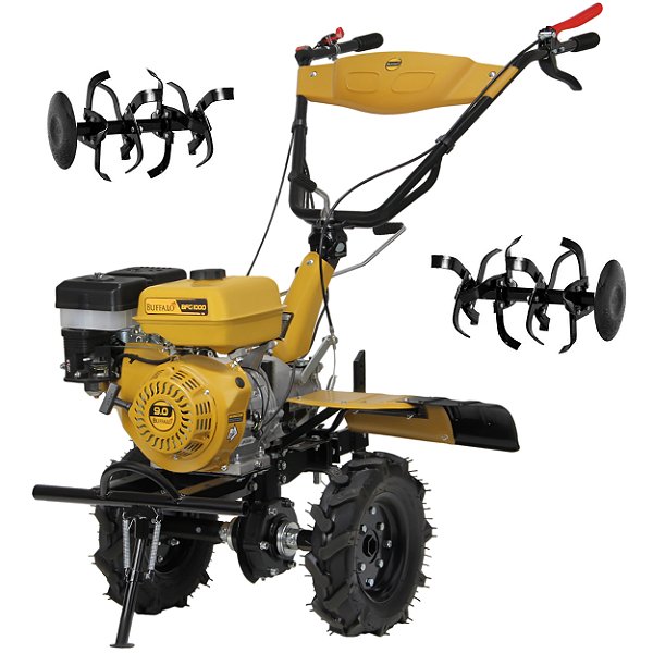 Motocultivador a Gasolina Buffalo Bfg 1000 9hp 269cc 4t Tomada de Força 32 Lâminas Largura de Corte 1050mm Bu5