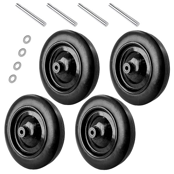 Quatro Roda Completa 200kg Pneu Maciço Rolamento Eixo Aço Xm4