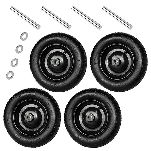 Quatro Rodas Boartyre Pneu câmara e Rolete Eixo Aço 30cm Xr4