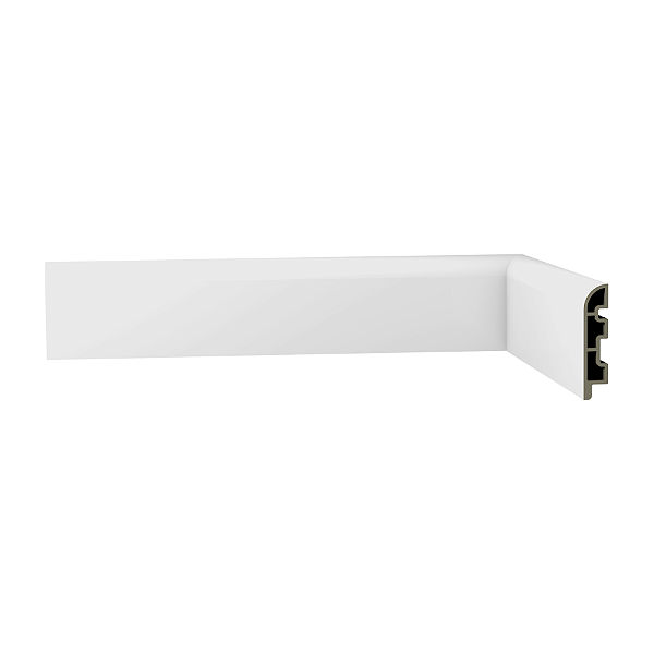 Rodapé WPC R1 Abaulado Laca Branco Barras de 240 x 7cm (Caixa com 20 barras)