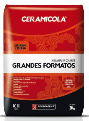 Argamassa Ceramicola Grandes Formatos (Interno e Externo) ACIII Cinza 20kg