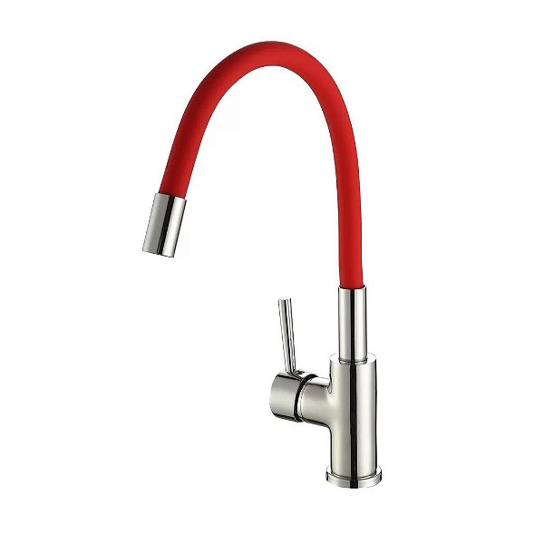 Torneira Gourmet Monocomando Emborrachada Flexível Dk-8008sr  Cor Vermelho