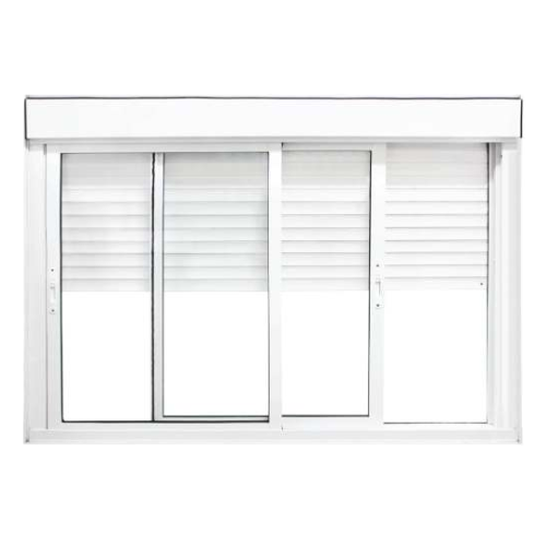 Janela Veneziana de Aluminio Branco Quatro Folhas integrada - Linha Quality