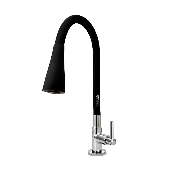 TORNEIRA GOURMET C51 COZINHA FLEXÍVEL CONE 2 JATOS PRETO MESA