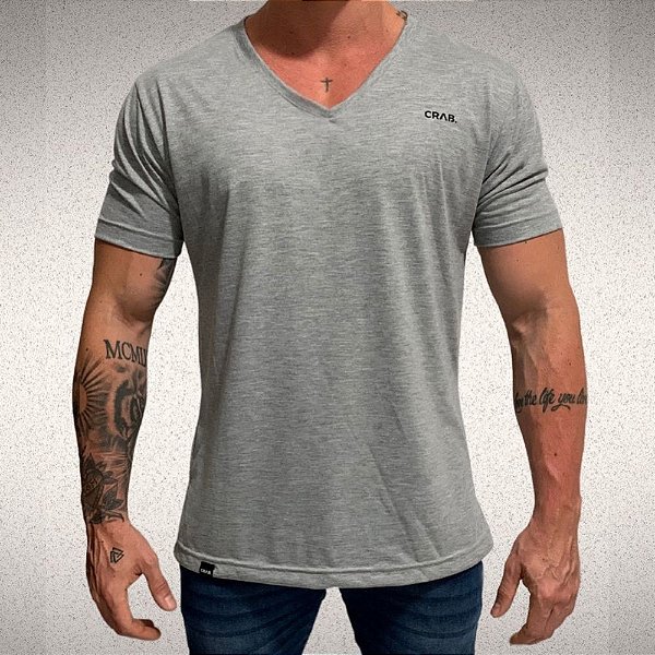 Camiseta gola V mescla Crab.