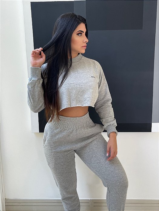 Conjunto Moletinho Cinza Mescla