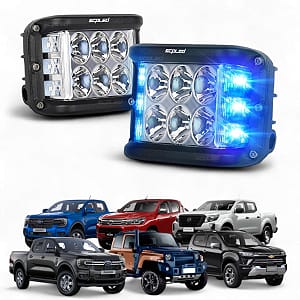 Par Farol Milha Led 60w Com Strobo AZUL