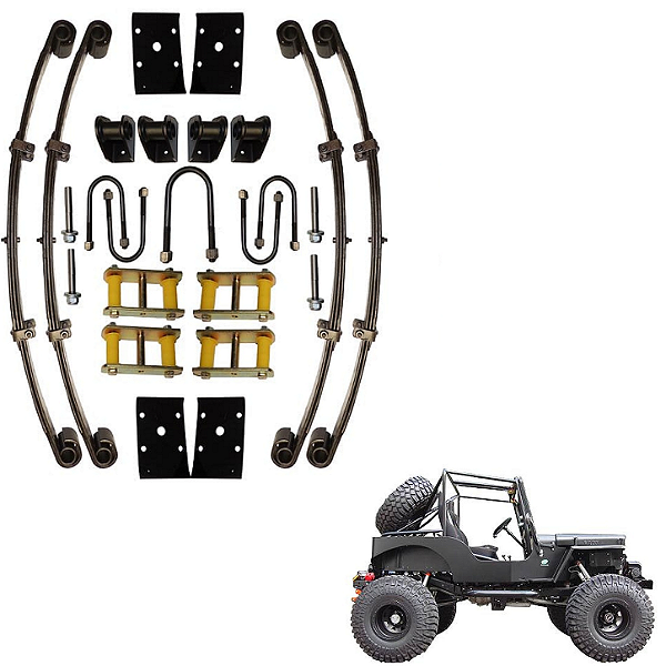 Kit Suspensão Mola Bandeirante Para Jeep Willys Ford Canela Fina