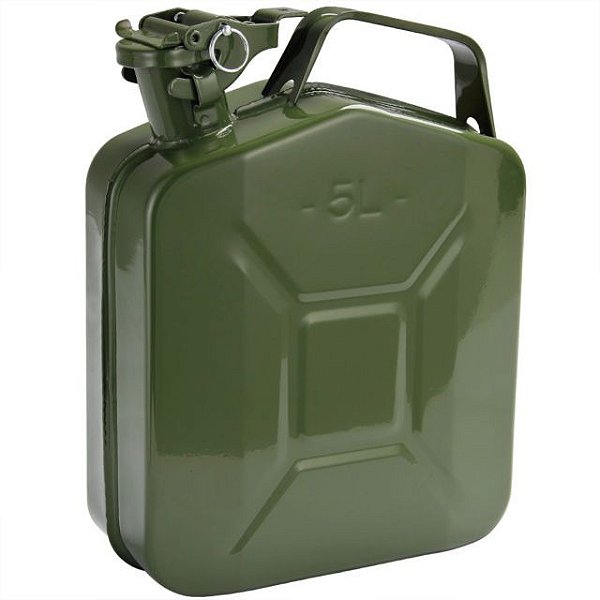 GALÃO MILITAR DE COMBUSTIVEL METAL 5L 0.6MM JERRY CAN