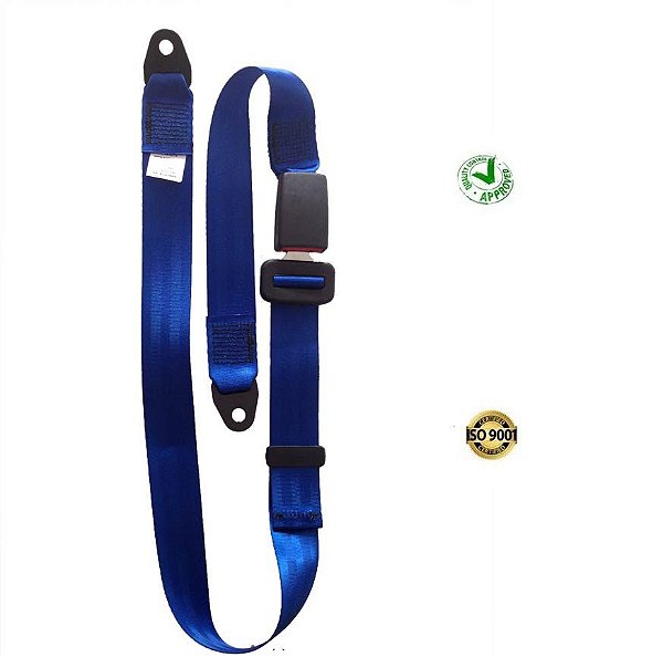 CINTO DE SEGURANCA DOIS PONTOS ESTÁTICO AZUL COM FECHO
