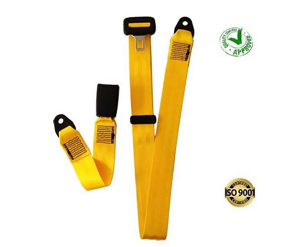 CINTO DE SEGURANCA DOIS PONTOS ESTÁTICO AMARELO COM FECHO