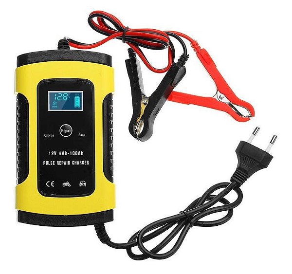 Carregador Inteligente Bateria 4-6ah Tela Lcd Auto Moto 12v