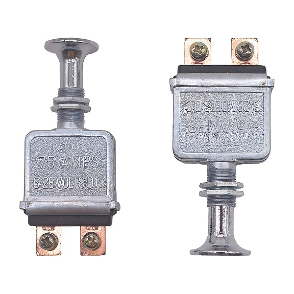 Kit Interruptor liga/desliga 75 AMP 6-28V DC 2 posições Jeep Willys / Ford