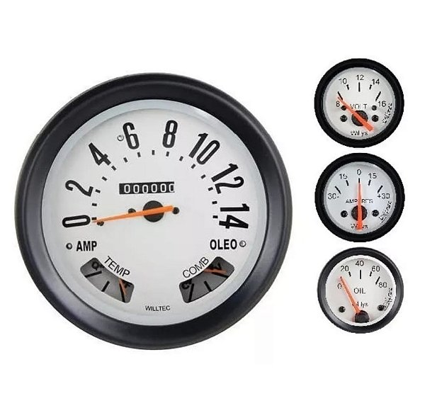 Kit Velocimetro Jeep Willys F75 Rural Willtec Fundo Branco
