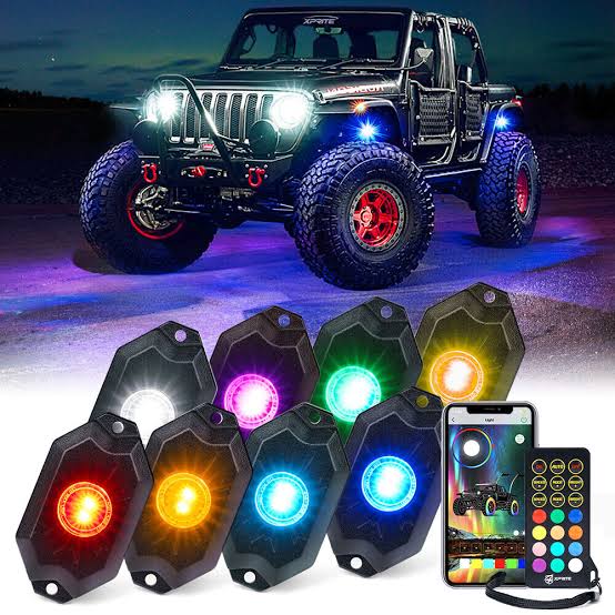 Led Rock Light Rgb Bluetooth Kit 4 Peças