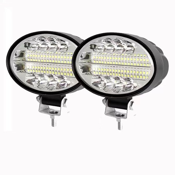 PAR FAROL DE LED OVAL BRANCO FRIO COM PISCA AMARELO 144W