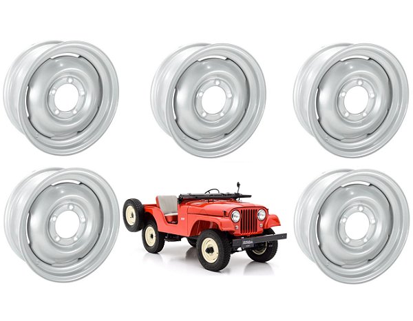 JOGO DE RODA ORIGINAL JEEP FORD WILLYS CJ5 16X4,5 - 5 UN