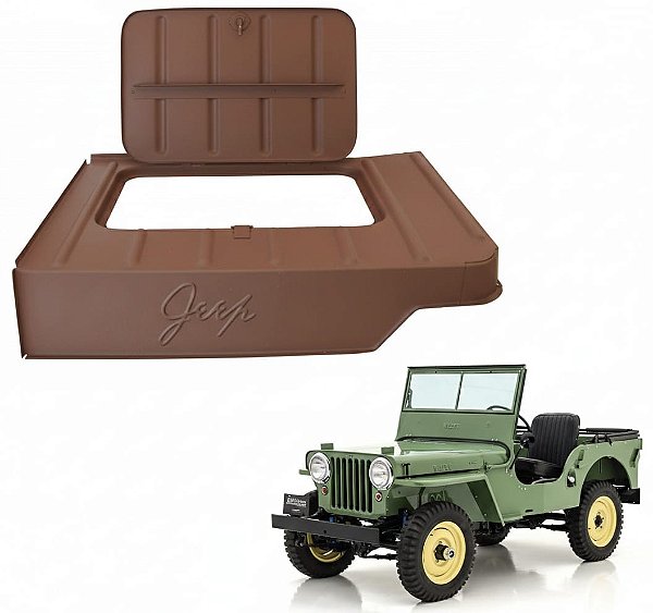 CAIXA DE FERRAMENTAS ESPECIAL COM TAMPA E ESTAMPA JEEP CJ2A