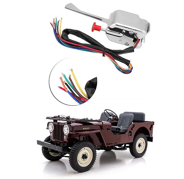 Chave de seta cromada universal Jeep Willys CJ3