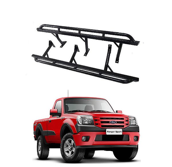 Estribo Rock Slider Ford Ranger Cabine Simples Com Body Lift 1998/2014