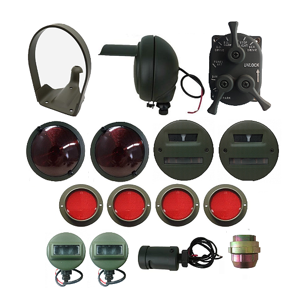 KIT DE ILUMINAÇÃO COMPLETO PARA JEEP MILITAR E VIATURAS MILITARES 12 V