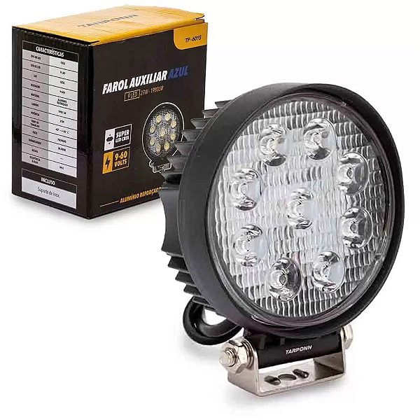 Farol Auxiliar TARPONN Redondo 9 LEDs 27W 9~60v  Azul