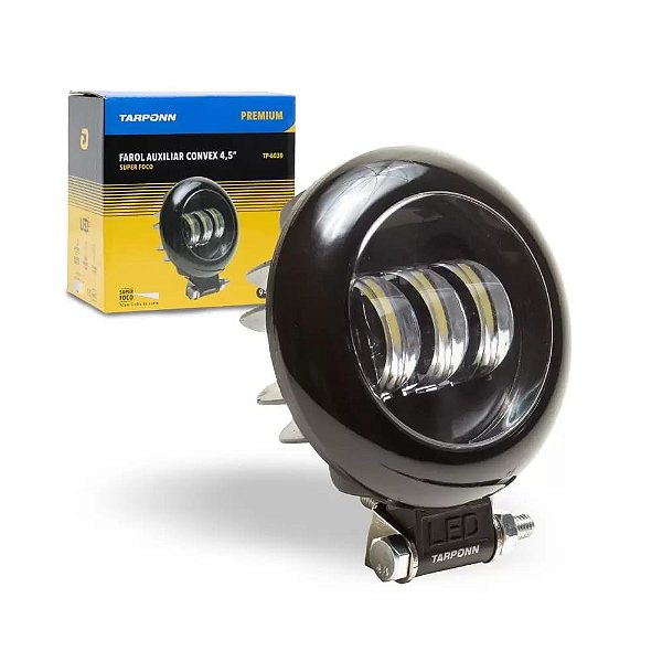 Farol Milha Led Redondo Premium 6000k 6 Led 9-36v Tarponn