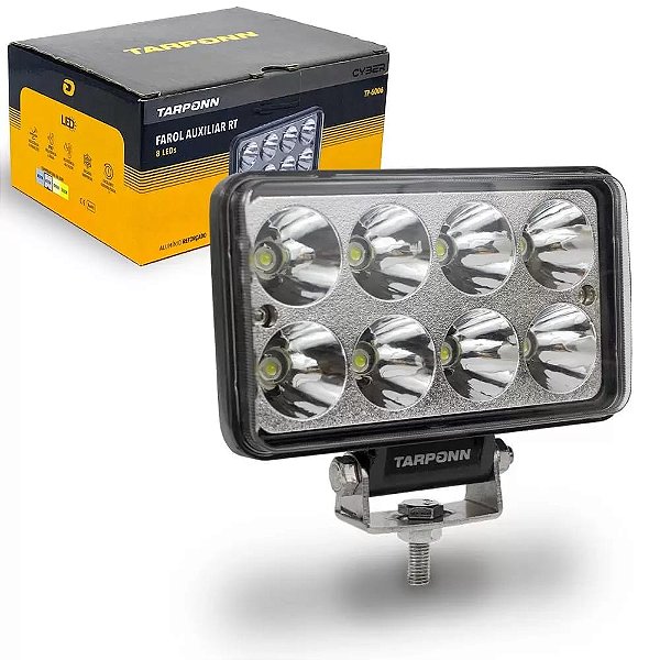 Farol Auxiliar TARPONN Retangular 8 LEDs 24W 9~60v 6000K