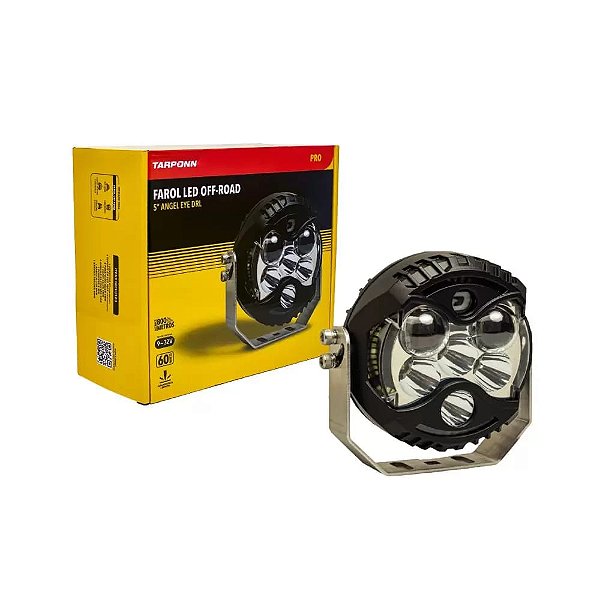 FAROL LED OFF-ROAD 5" COM DRL ALUMÍNIO 60W 12.000LM PRO 9~36V 6.000K