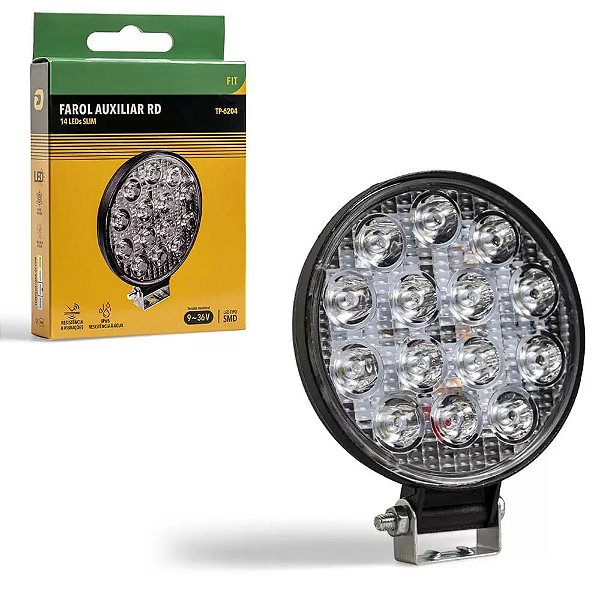 Farol Auxiliar RD 14 LEDs SLIM FIT 6000k 14 Smd 12/24v Tarponn