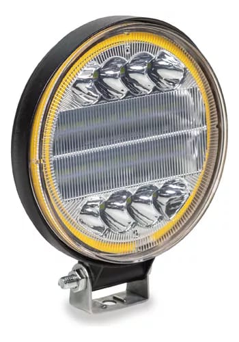 Farol Milha Led Redondo Fit Alumínio 6000k 24 Led Angel Eye Tarponn