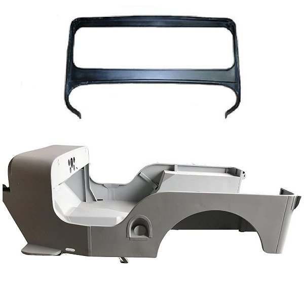 CARROCERIA CAIXOTE JEEP WILLYS CJ3B EM CHAPA DE AÇO + QUADRO PARABRISA