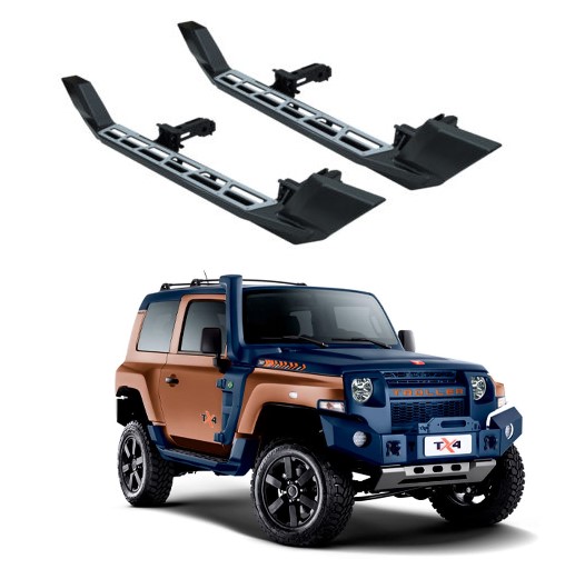 Estribo Rockslide em Aço Cinza Bold Modelo Troller TX4 2015 a 2021