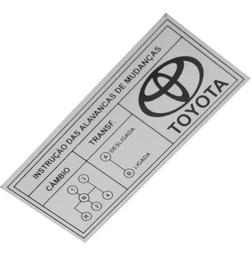 PLAQUETA DO PAINEL TOYOTA BANDEIRANTES 4 MARCHAS SEM REDUZIDA ALUMÍNIO