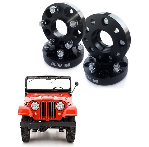 ESPACADOR ALARGADOR DE RODA 5 FUROS 38,1MM JEEP WILLYS JOGO 4 PEÇAS