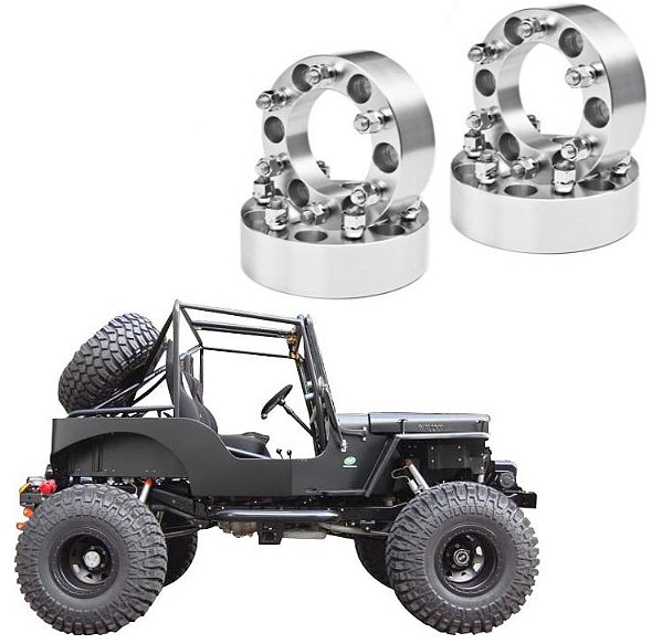 ESPACADOR ALARGADOR DE RODA 5 FUROS 50MM JEEP WILLYS FORD JOGO 4 PEÇAS