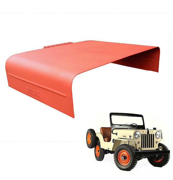 CAPO DO MOTOR JEEP WILLYS CJ3B COM DOBRADIÇA E LOGO WILLYS